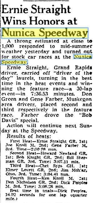 Nunica Speedway - April 1951